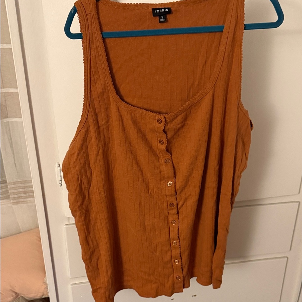 Torrid Women's Rust Button-Front Tank Top